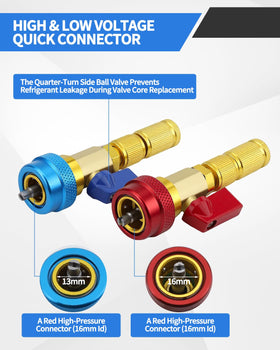 OXDFK connectors attached to AC service port illustrating leak control