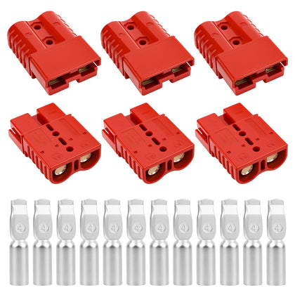 OXDFK front view of red connector set showing plug faces and polarity for quick hookup benefit