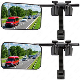 Oxerbog front view of clamp-on mirror showing fit and wider visibility