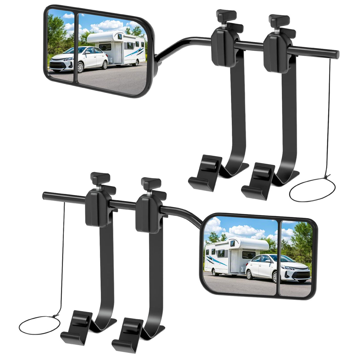 Oxerbog front packaging showing both clip-on towing mirrors and benefits