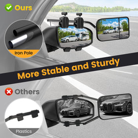 Oxerbog mounted on SUV side mirror providing extended trailer visibility