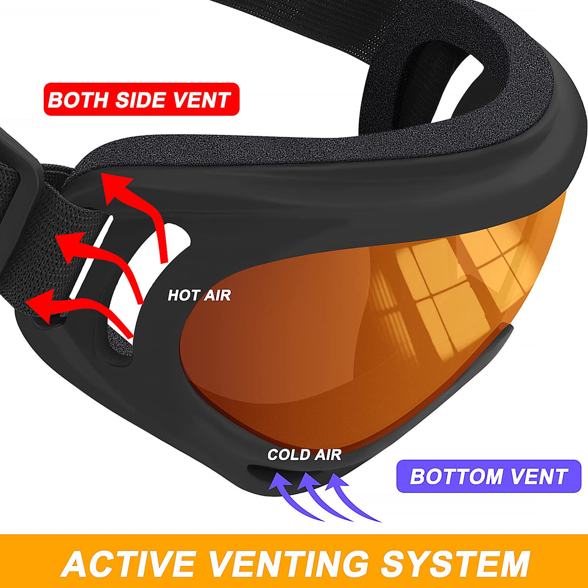 OXG adjustable nylon strap detail showing stretch and helmet fit