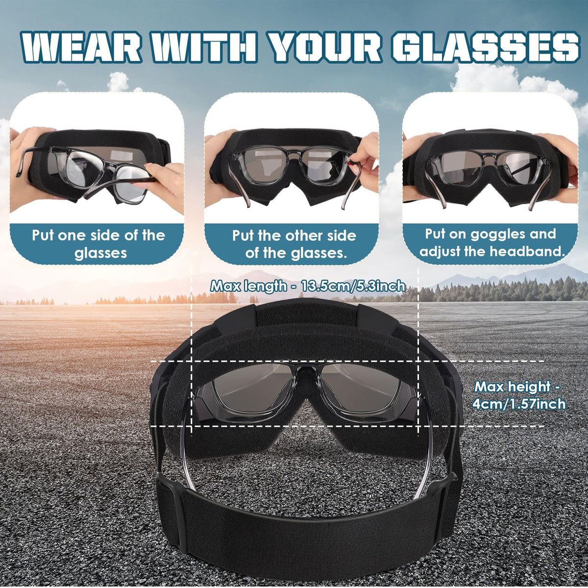 OXG adjustable strap and buckle demonstrating secure fit and helmet compatibility