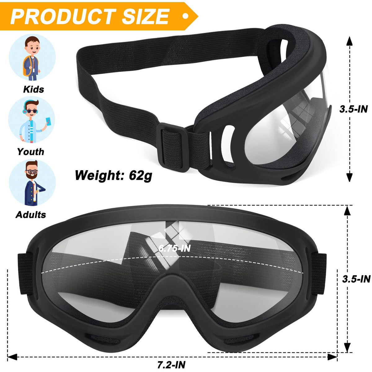 OXG close-up of polycarbonate lens highlighting scratch resistance and clear vision