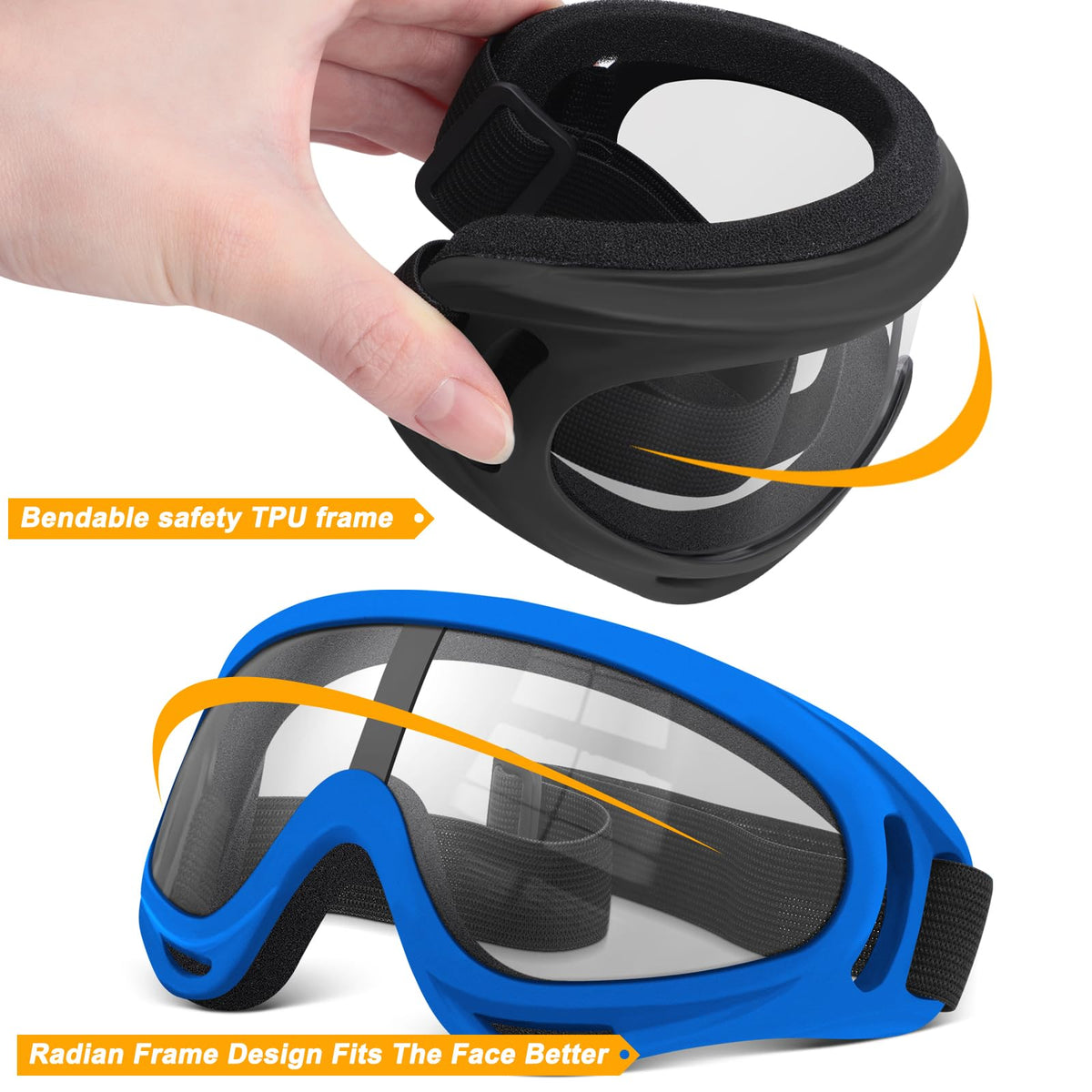 OXG goggles worn with off-road helmet showing compatibility and wind protection