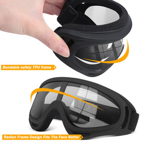 OXG goggles worn by dirt bike rider showing eye protection during off-road use