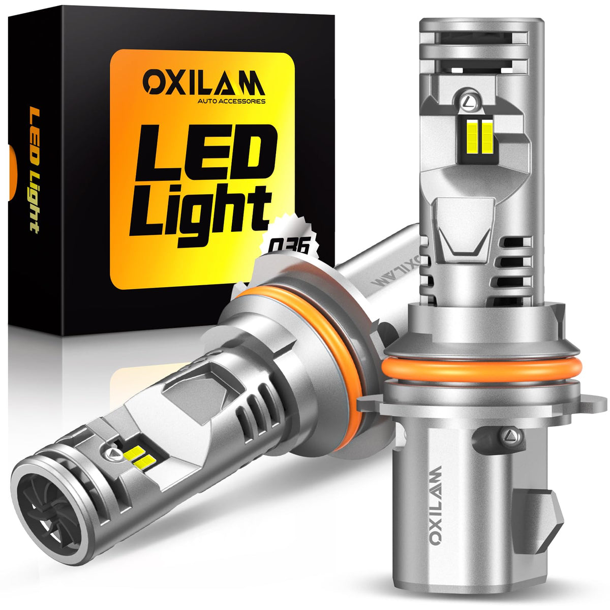 OXILAM 9007 front view showing bulb pair in packaging and easy identification benefit