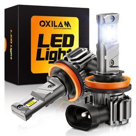 OXILAM front packaging showing H11 H9 LED bulbs and benefits