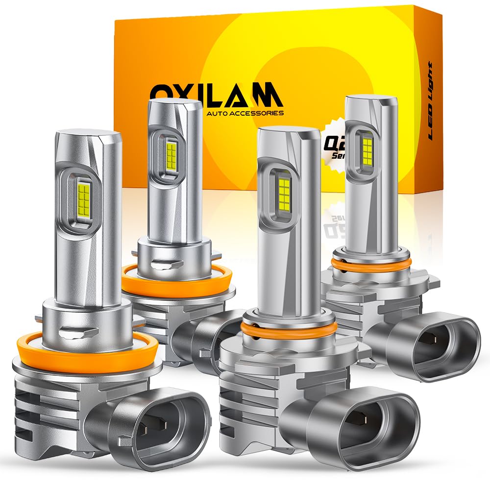 OXILAM front packaging showing pack of four bulbs and benefits