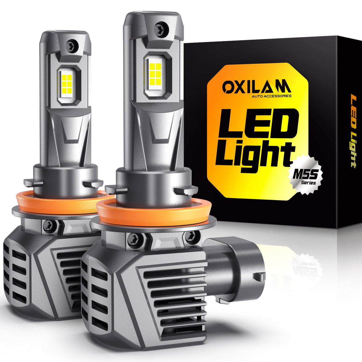 OXILAM front view pack of 2 bulbs showcasing plug-and-play fit