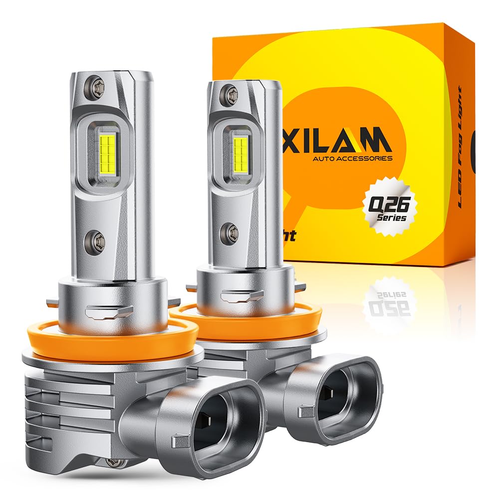 OXILAM front view of H11 bulbs showing compact design and easy fit