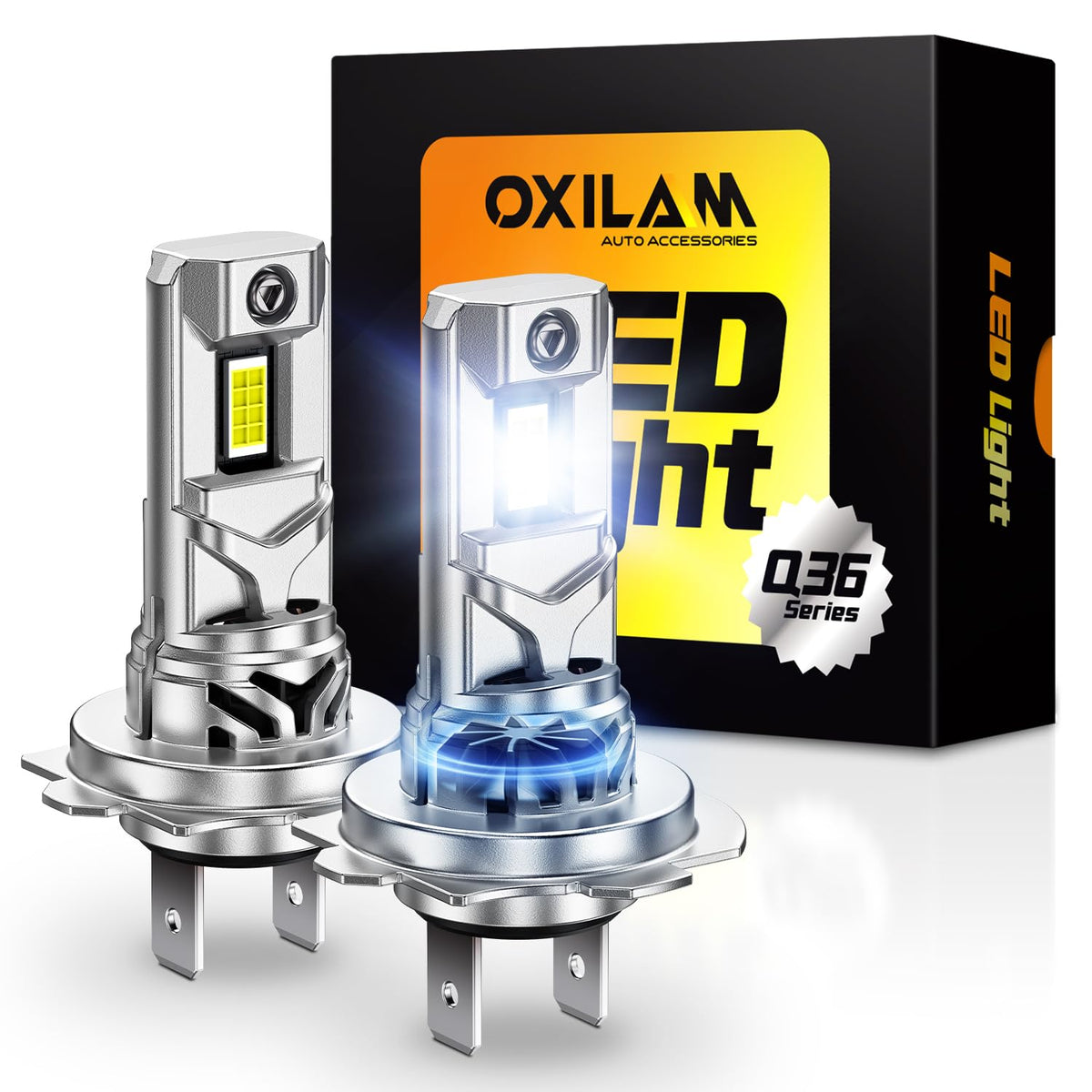 OXILAM H7 front packaging showing two bulbs and benefits