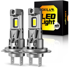 OXILAM front view of two H7 bulbs showing plug-and-play fitment