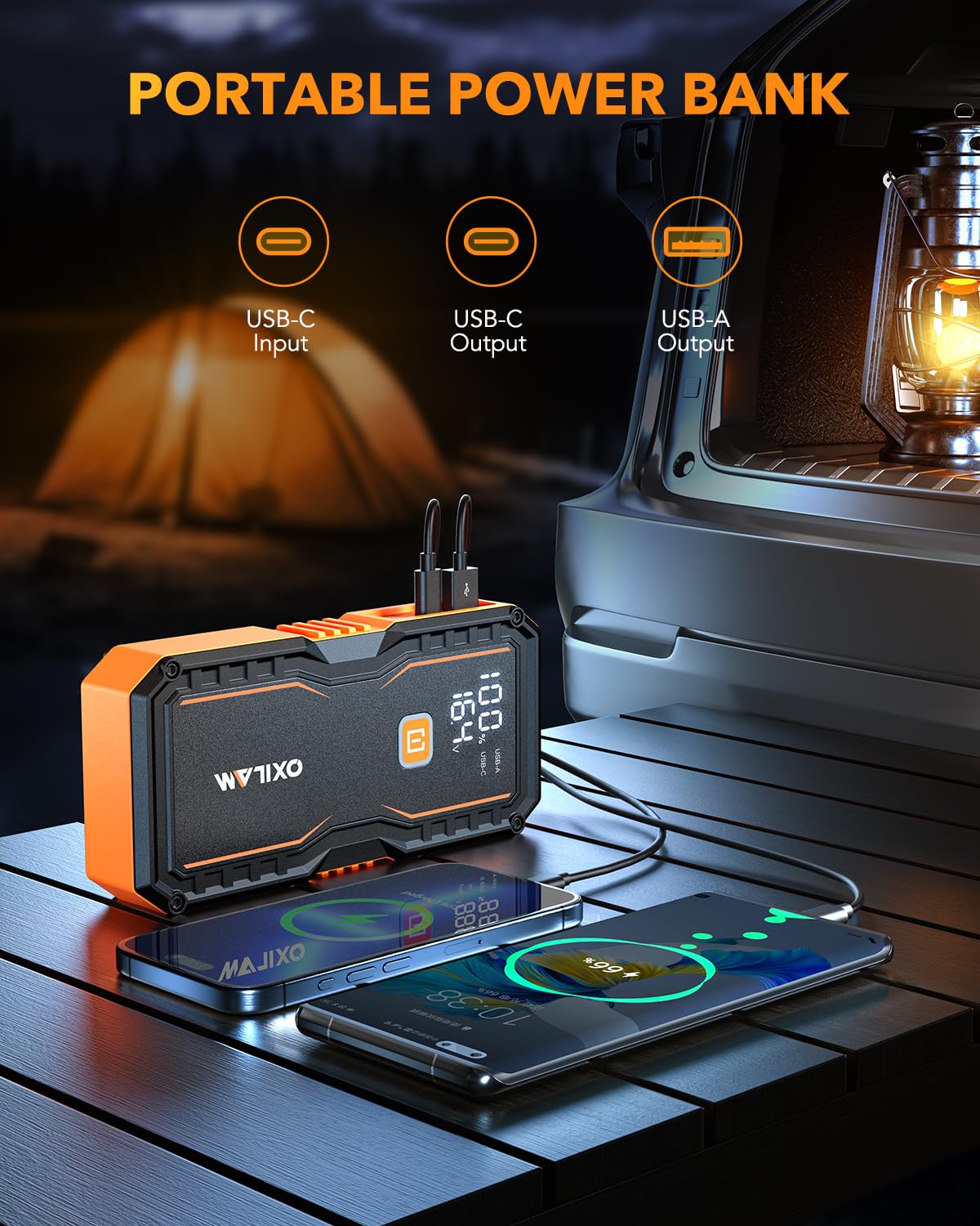 OXILAM stored inside a car trunk demonstrating convenient storage benefit