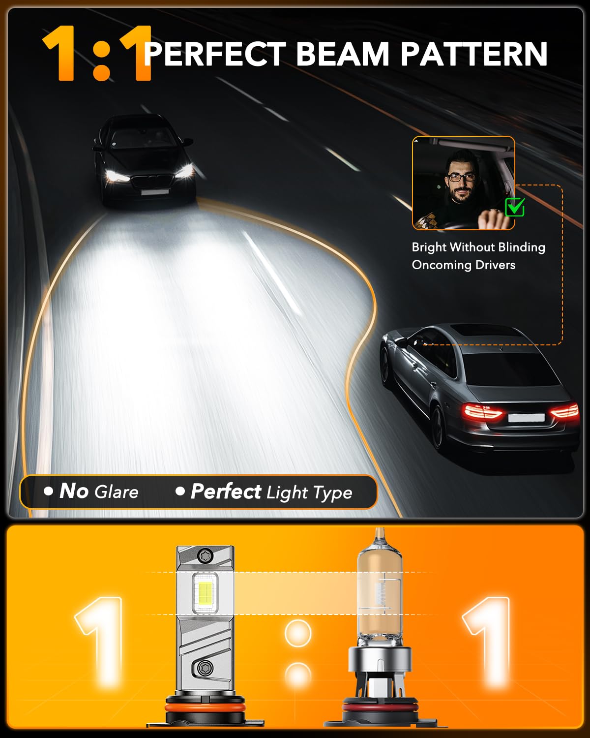 OXILAM bulb installed in headlight demonstrating easy plug-and-play fitment