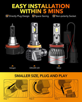 OXILAM bulbs installed as high beam on vehicle, delivers long-range illumination