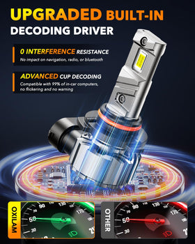 OXILAM-lit vehicle driving at night demonstrating brighter vision