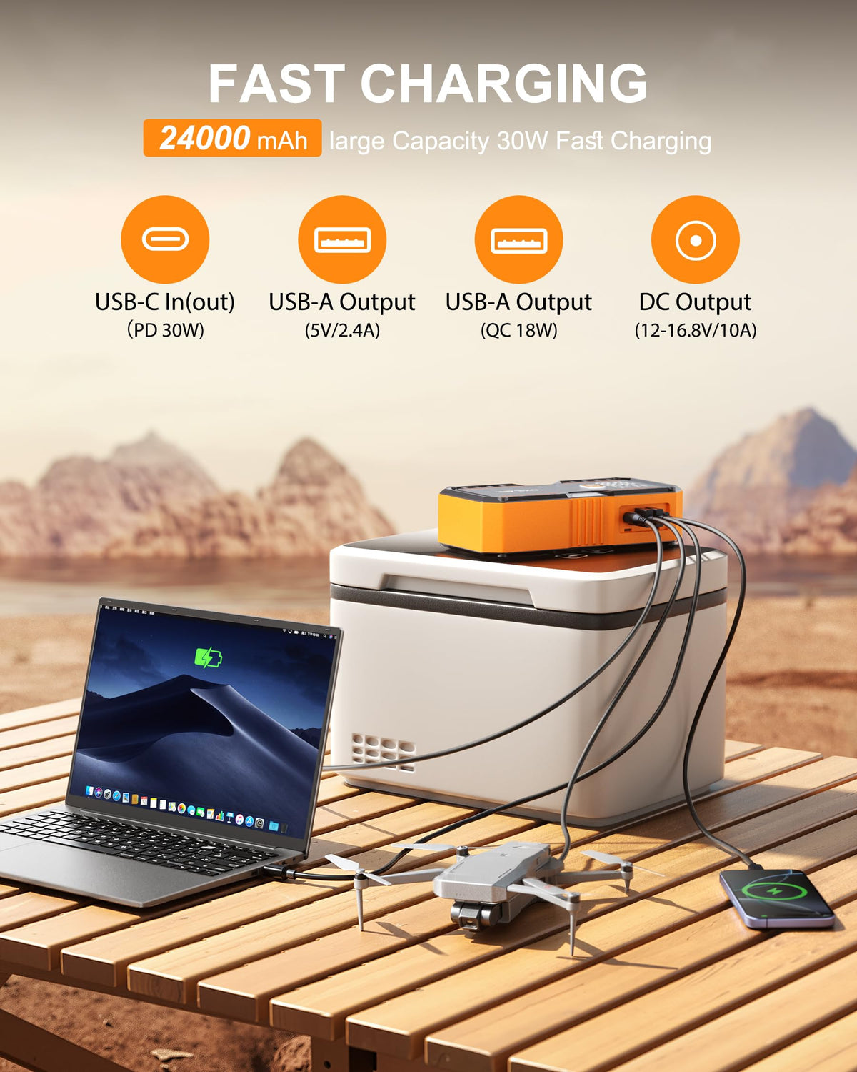 OXILAM next to hands to show scale and lightweight convenience