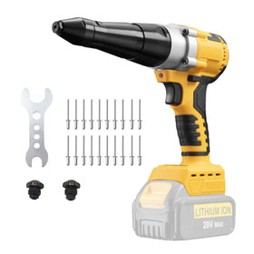 OXVIT front view of cordless rivet gun showing compact body and ergonomic handle, improves job speed