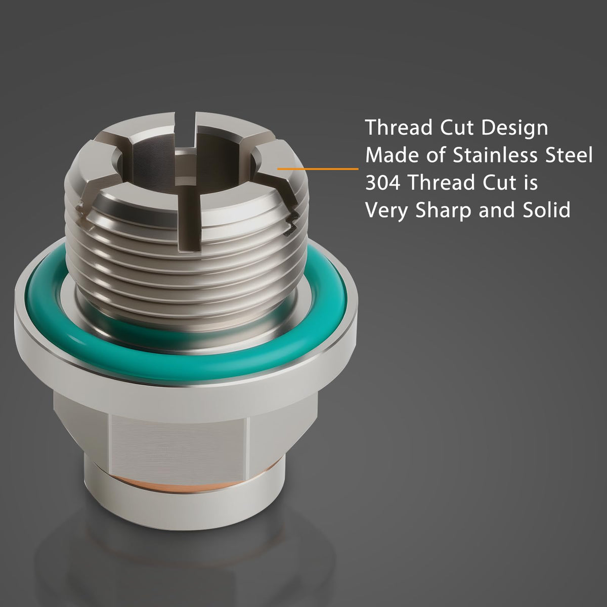OxyGenie closeup of self‑tapping threads demonstrating secure new thread cutting