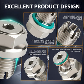 OxyGenie magnetic piggyback screw attracting metal particles for engine protection