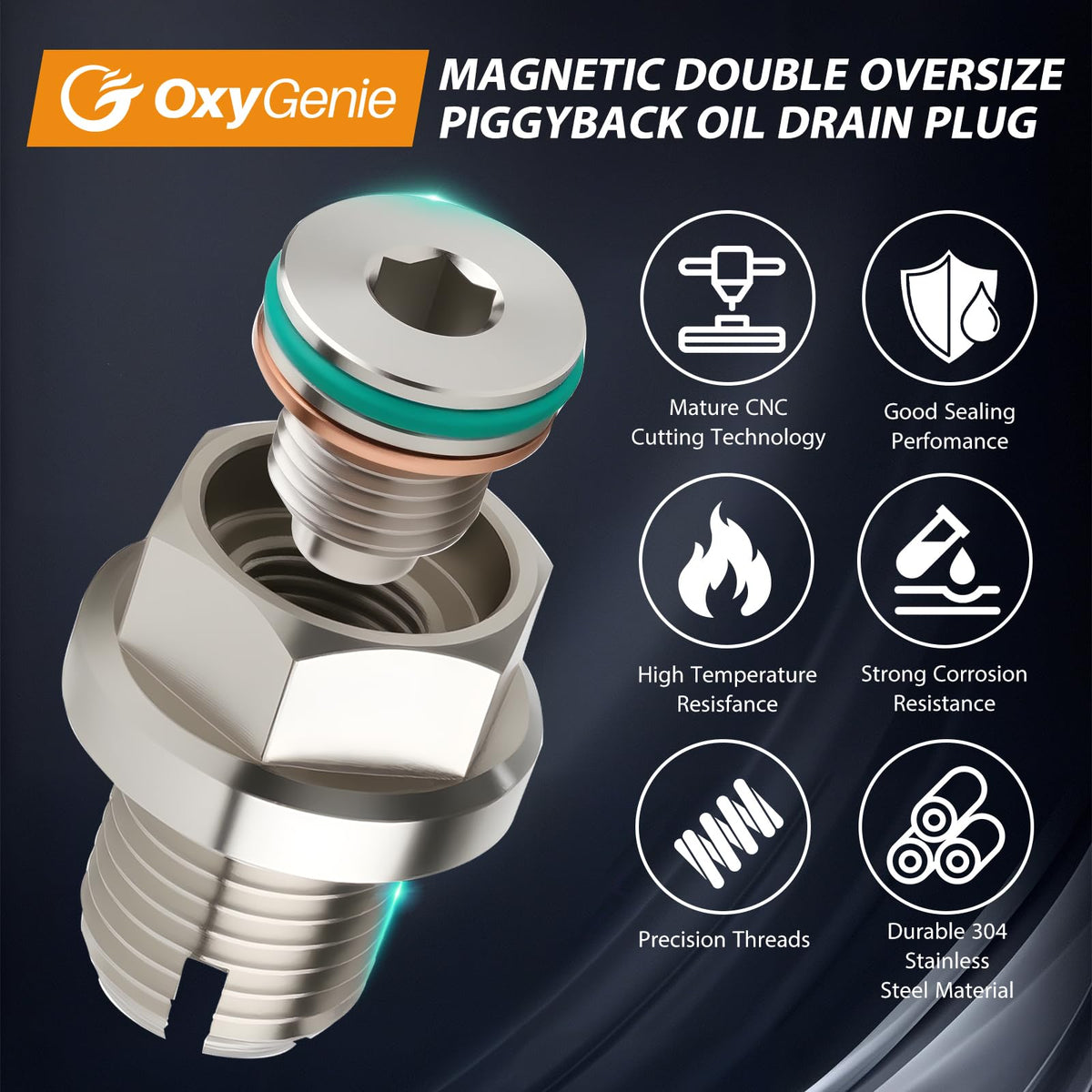 OxyGenie kit seals and L‑shaped wrench organized for easy installation benefit
