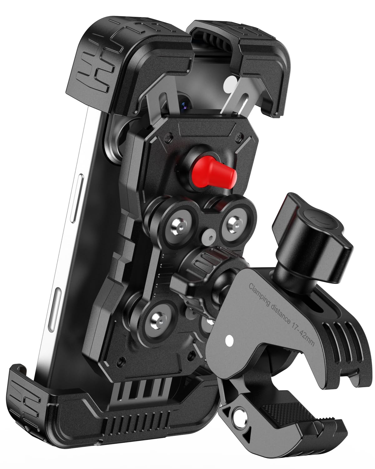 OYXVXYO front view of mounted phone showing secure hold and easy access