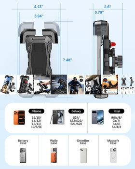 OYXVXYO scale comparison beside phone demonstrating compatible sizes