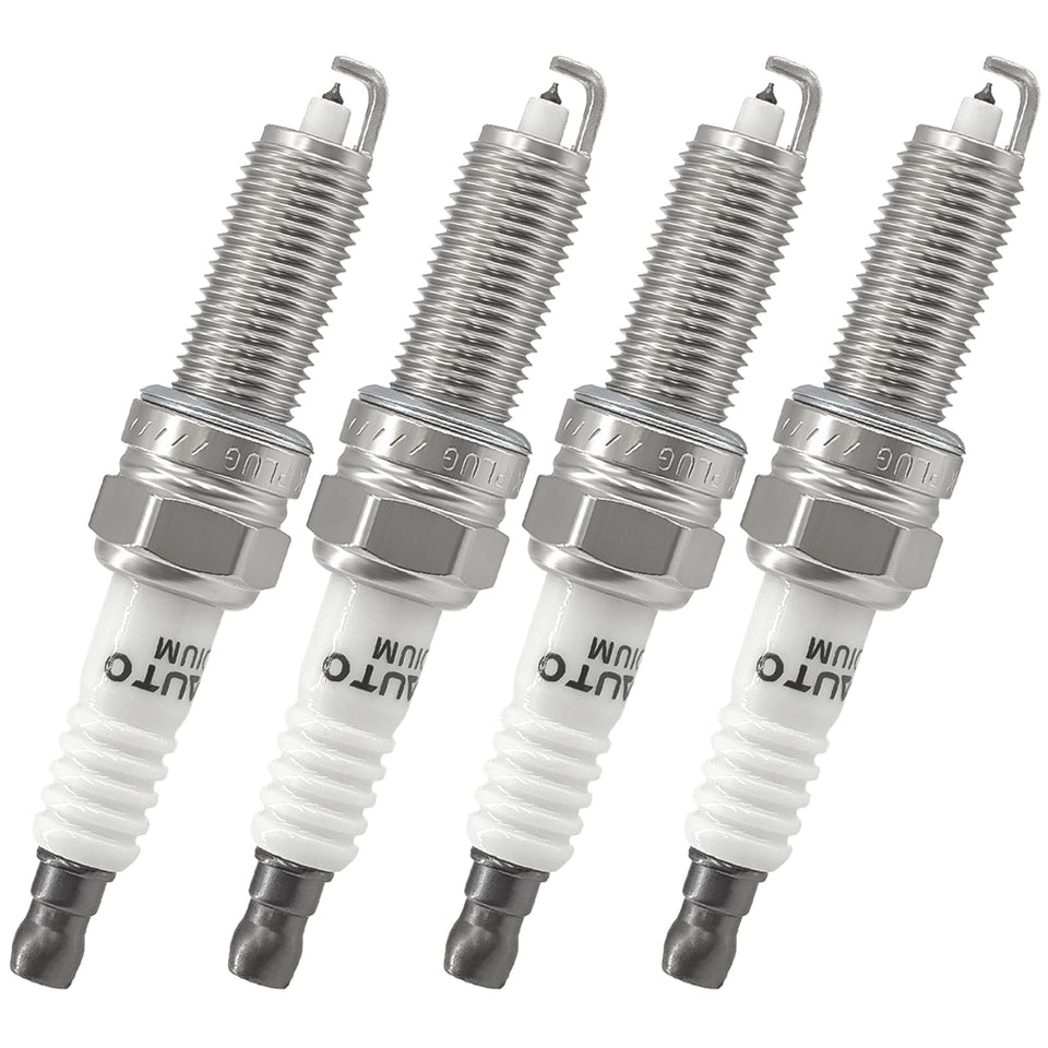 OYEAUTO front packaging showing four iridium spark plugs and benefits