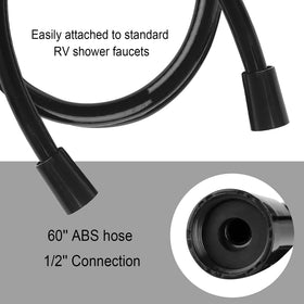 OYMOV 60-inch hose extended to show flexible reach benefit in showers