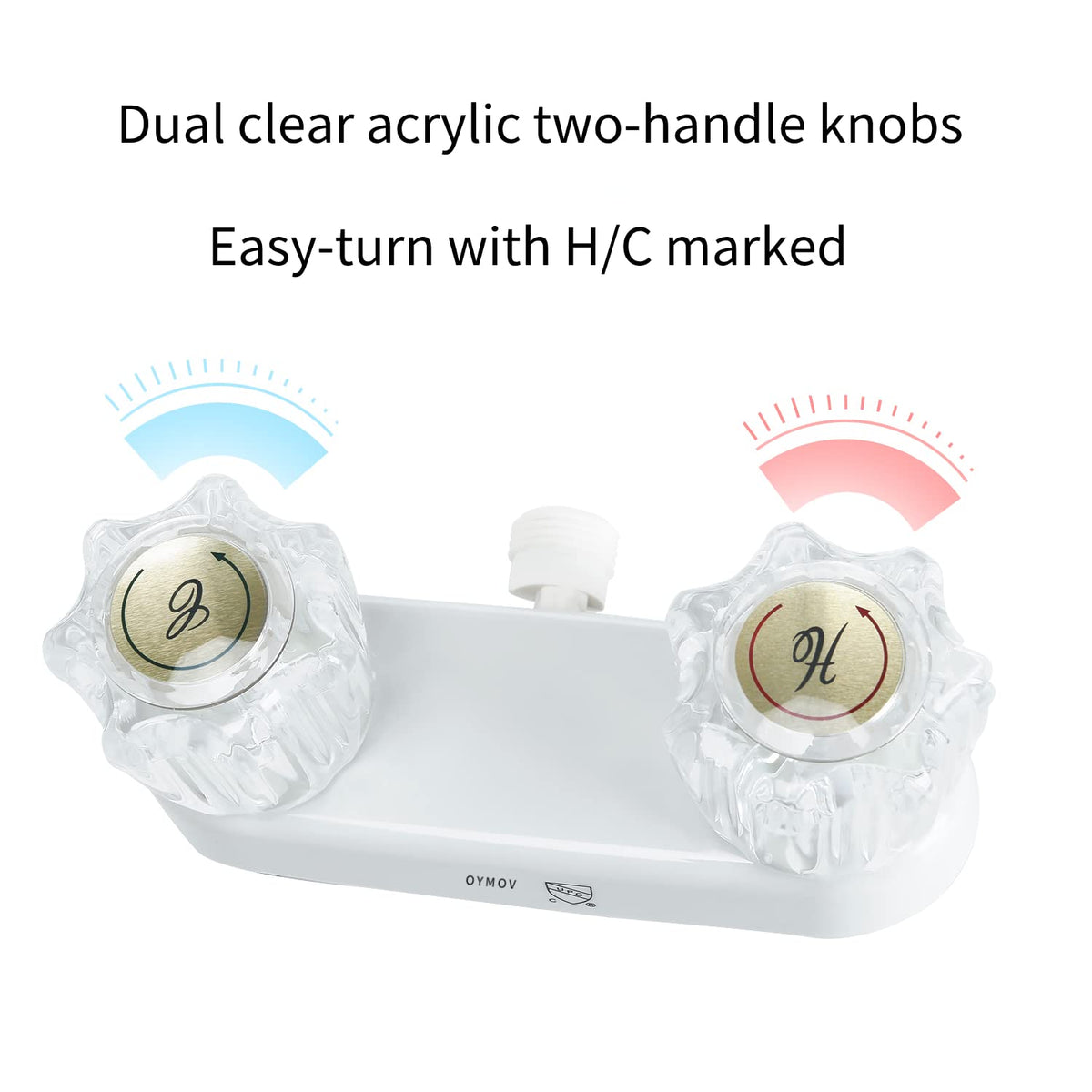 OYMOV acrylic knobs close-up, clear controls for comfortable adjustments