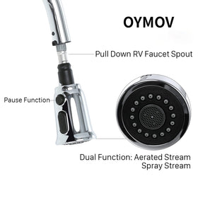 OYMOV dual lever handles close-up allowing precise flow and temperature control