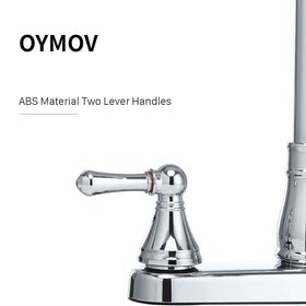OYMOV swivel spout in motion showing full sink access and flexibility