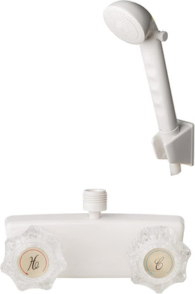OYMOV front-mounted white faucet installed, shows clean upgrade benefit