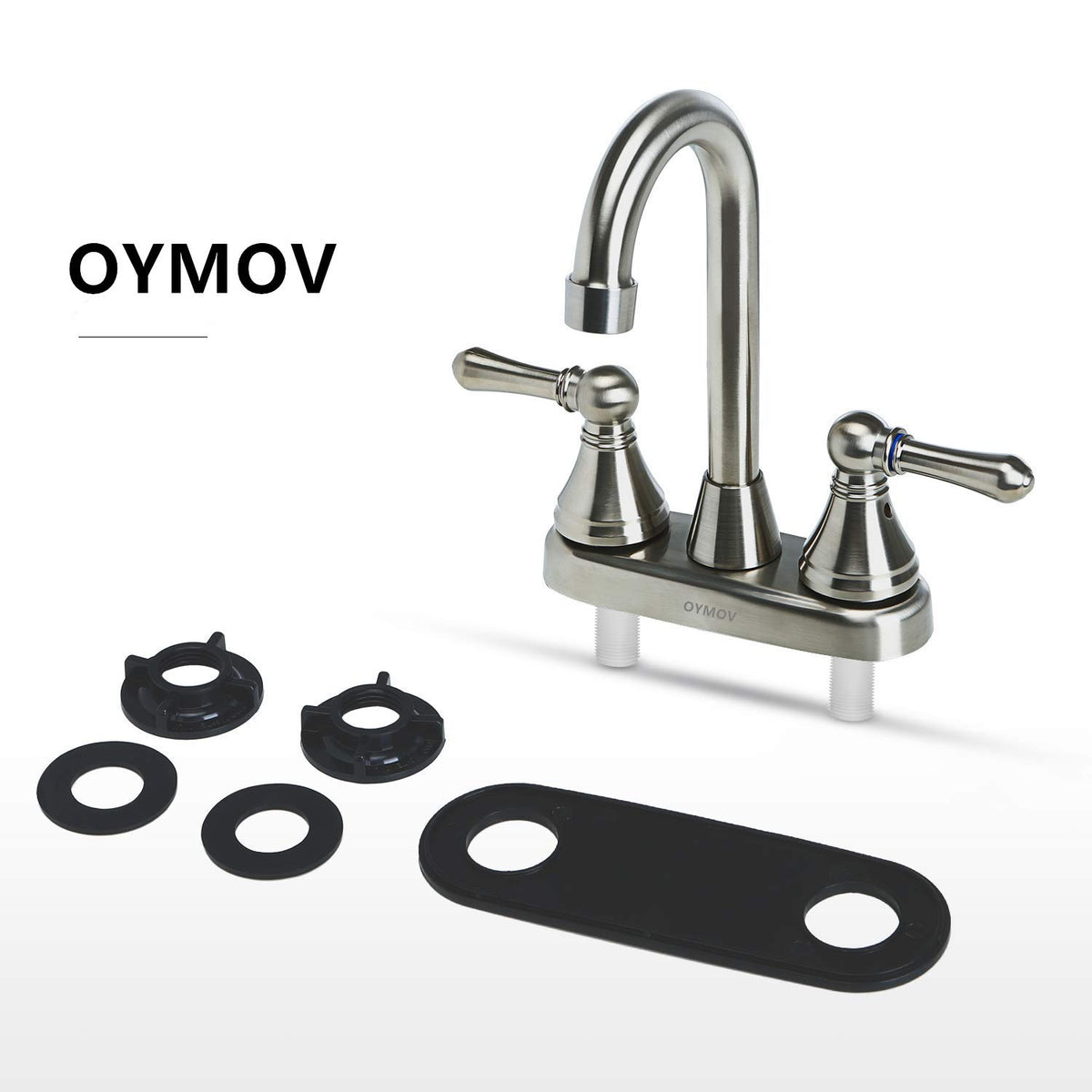 OYMOV spout profile showing high-arch clearance for handwashing