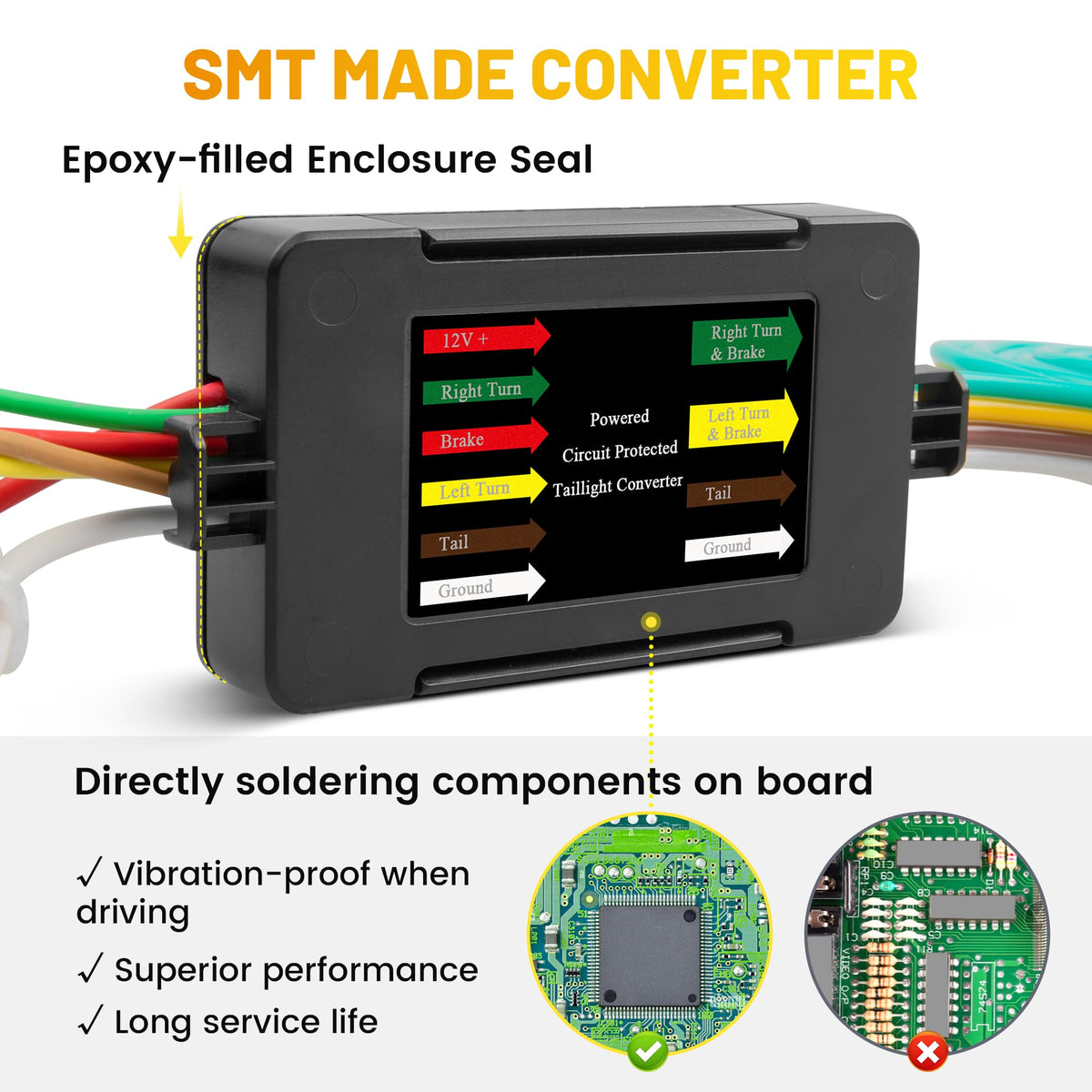 Oyviny 4-pin flat plug connected to trailer ensuring clear light signals