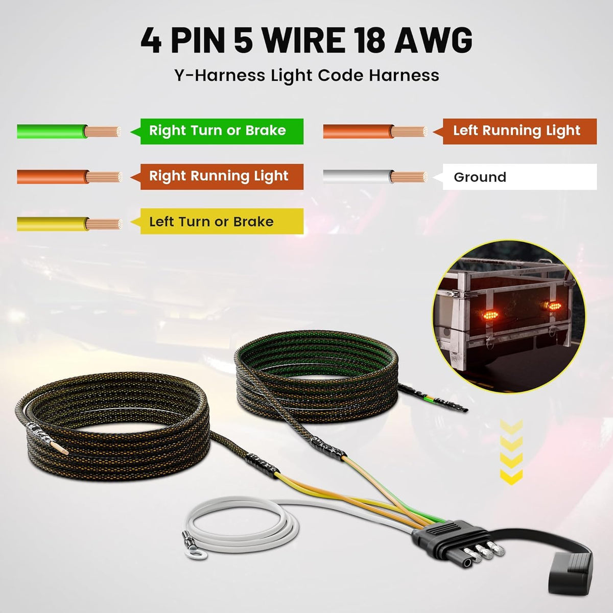 Oyviny 4-way flat male plug end for secure connection to trailer sockets