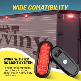 Oyviny lit at night on truck showing enhanced rear visibility