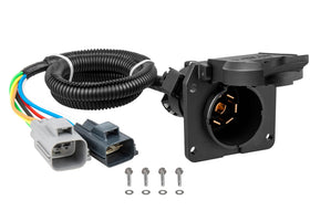 Oyviny front 7-way connector showing pins and robust housing benefit easy trailer hookup