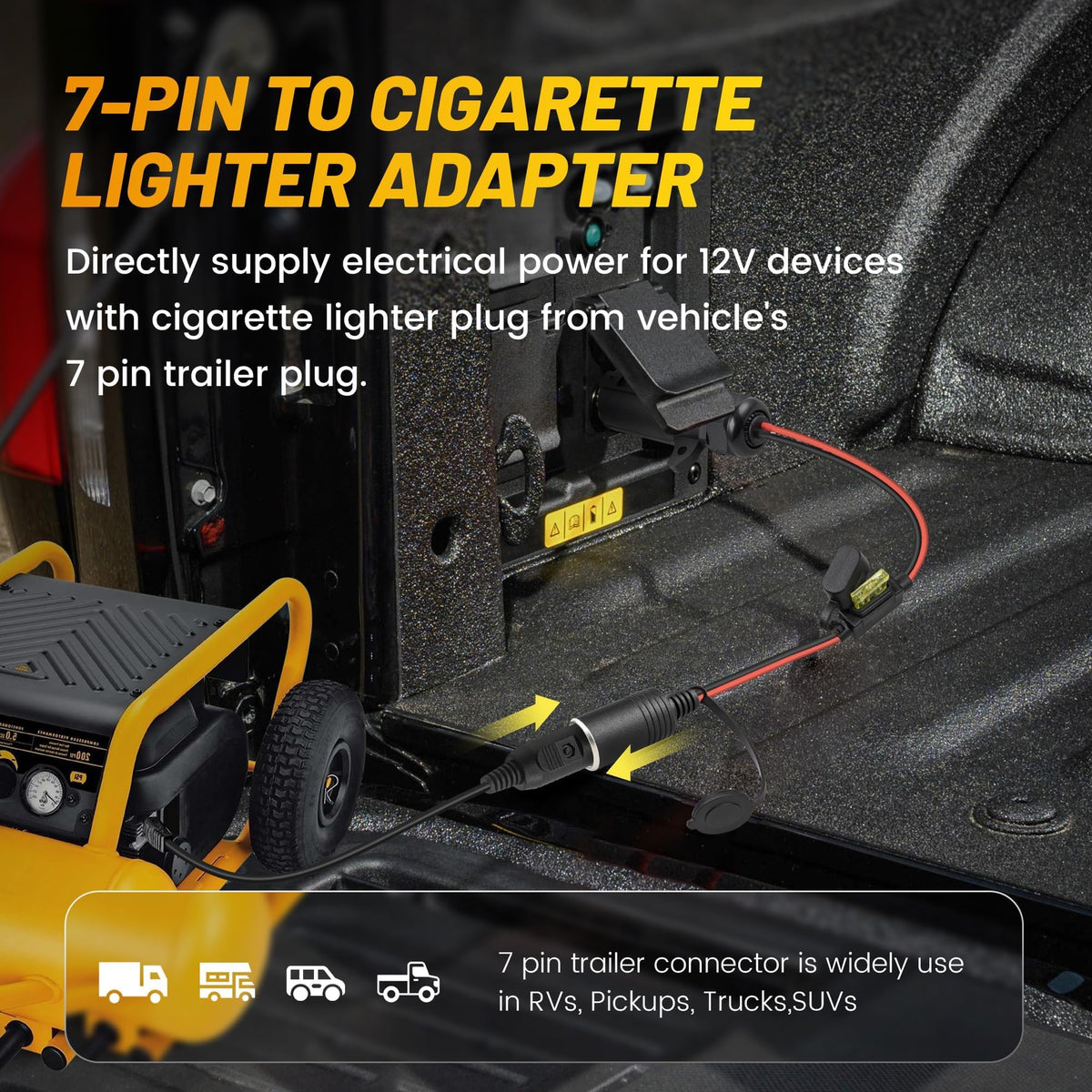 Oyviny cigarette lighter socket with dust cover protecting outlet