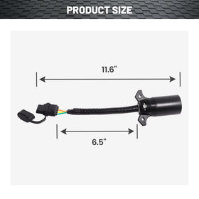 Oyviny close-up of 7-pin RV blade plug showing weather-resistant mold for long-lasting contact