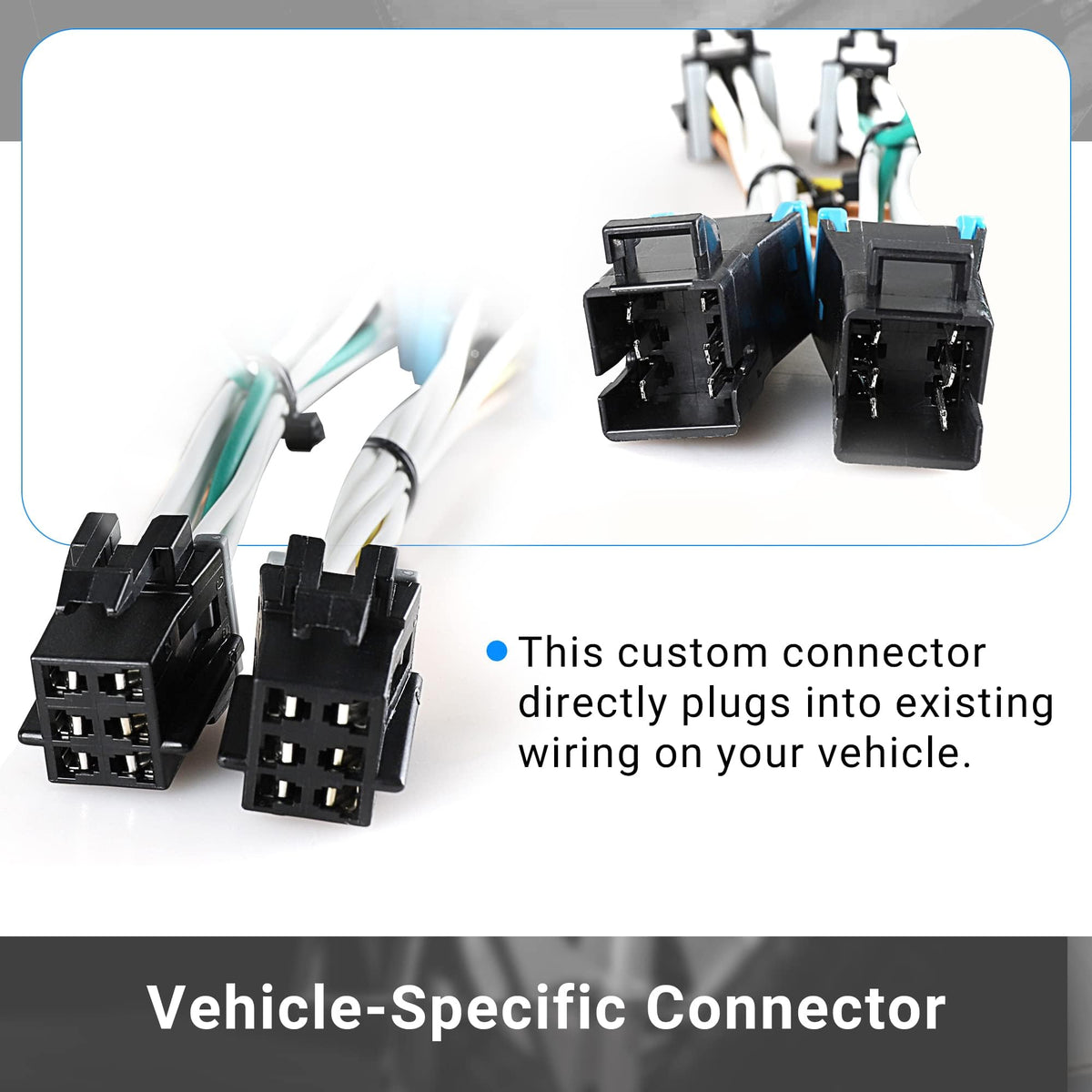Oyviny closeup of 4-pin flat connector highlighting corrosion resistance benefit