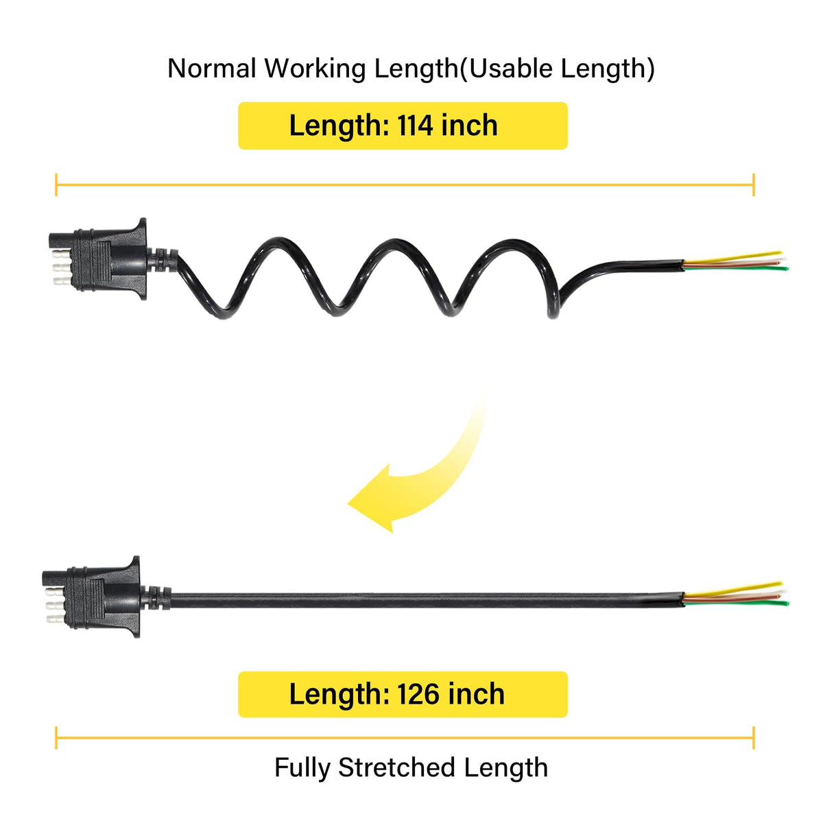 oyviny coiled cable stretched to show reach and tidy retraction benefit