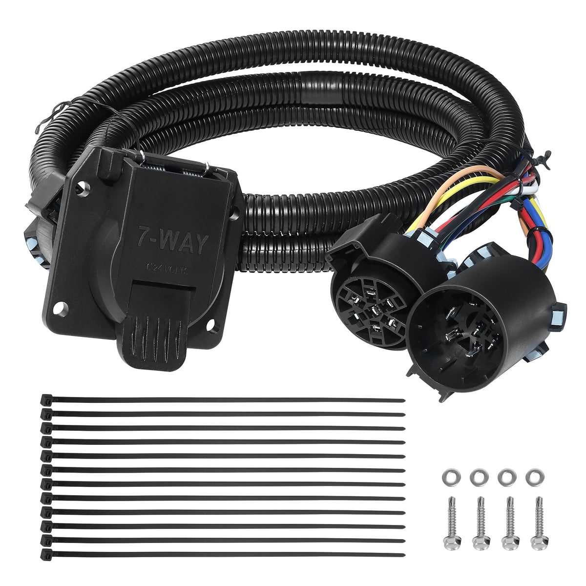 Oyviny front connector in truck bed showing easy plug-in and convenient access