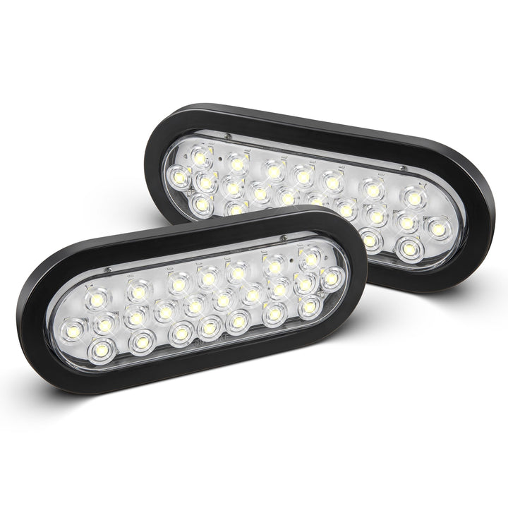 Oyviny front face oval 6-inch LED showing clear lens and bright visibility benefit