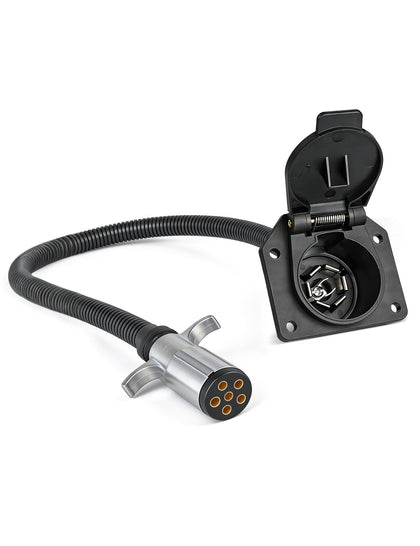 Oyviny adapter front view showing 6-pin to 7-pin conversion and quick hookup benefit