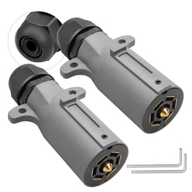 Oyviny front view 7-pin plug showing sealed face and durable housing for reliable tow connections