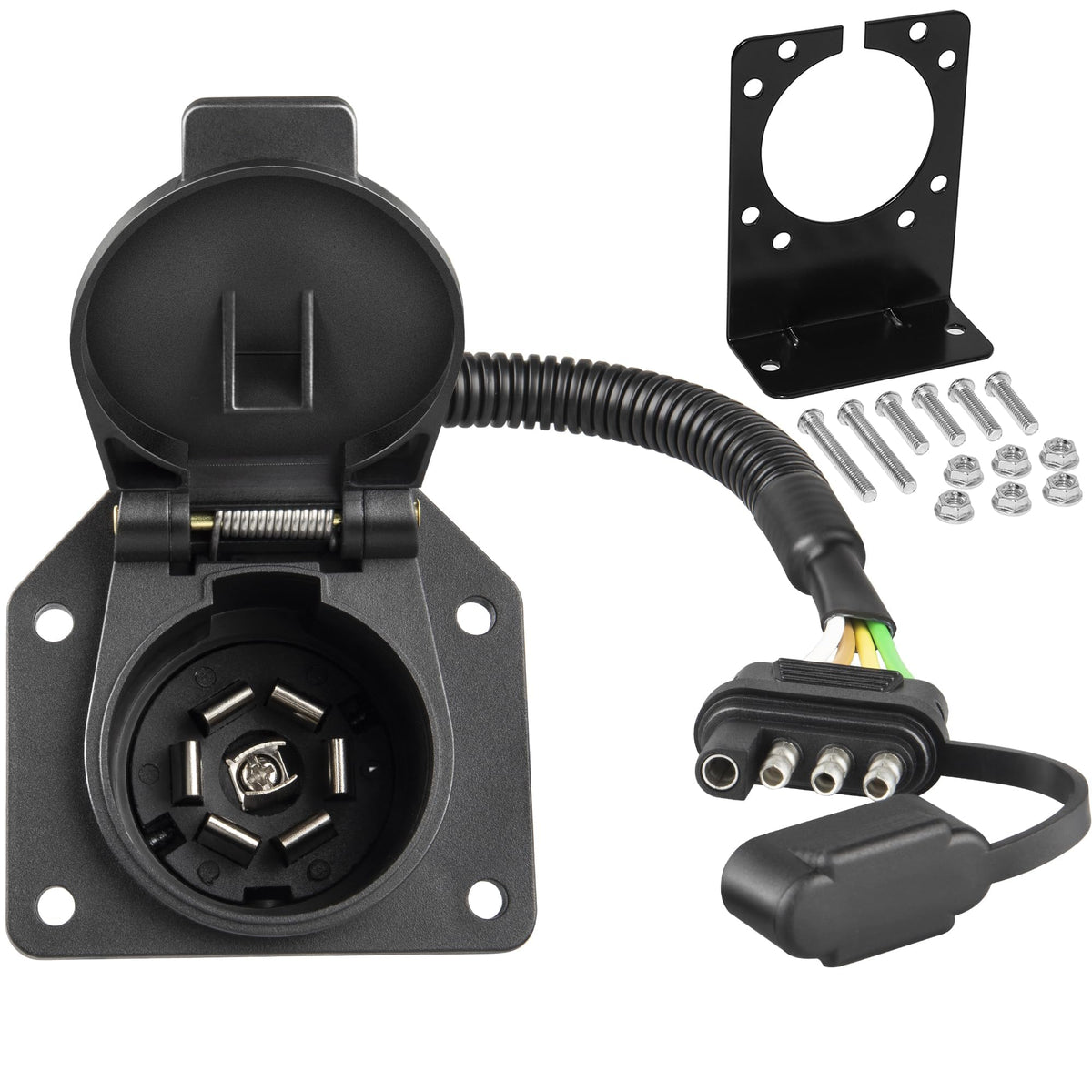Oyviny front view adapter mounted showing sturdy housing and easy plug access