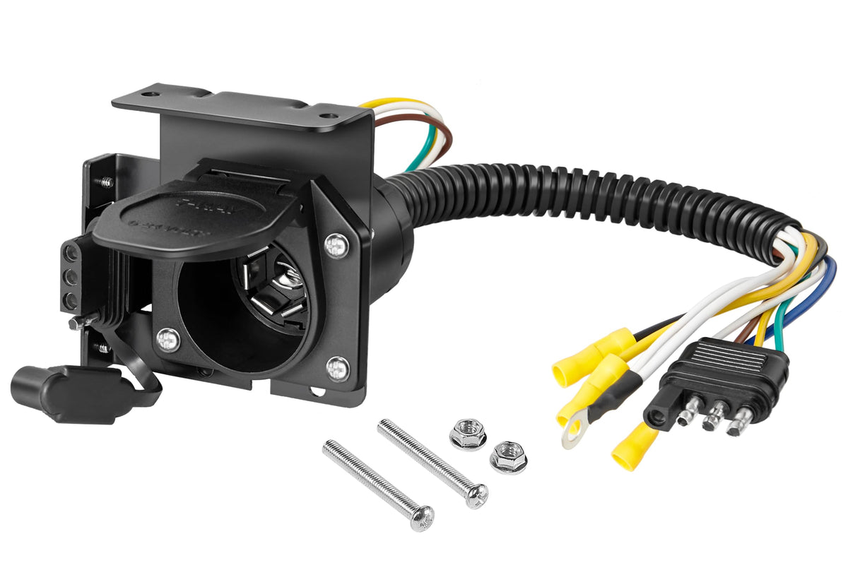 Oyviny front view of adapter showing dual outputs and secure design benefit