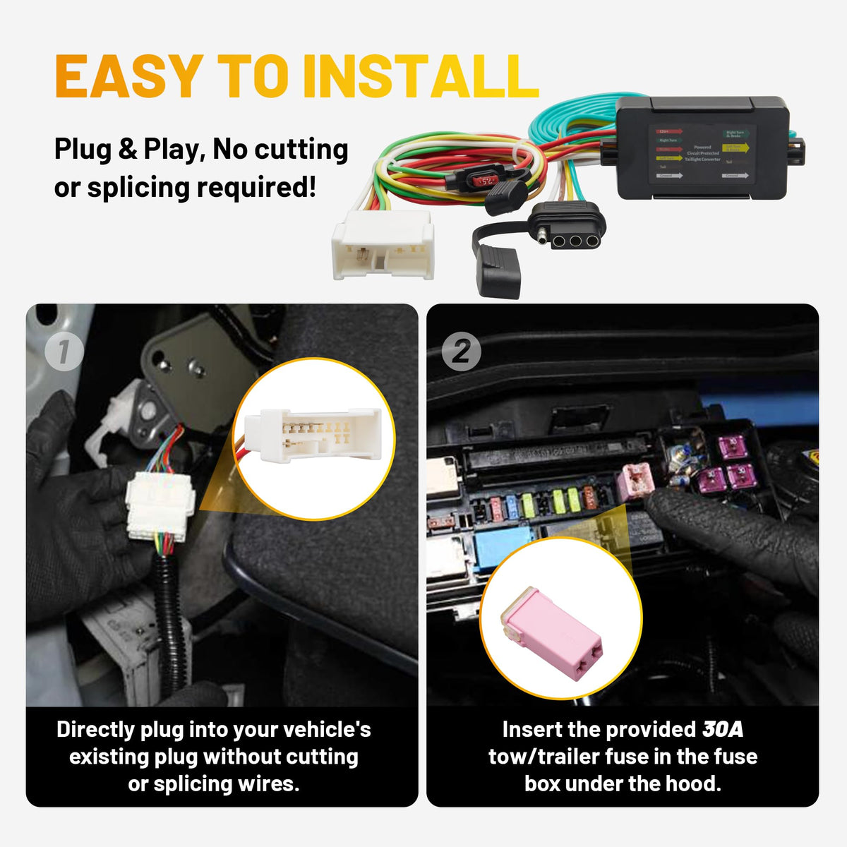 Oyviny harness installed in Honda Pilot socket for instant plug-and-play convenience